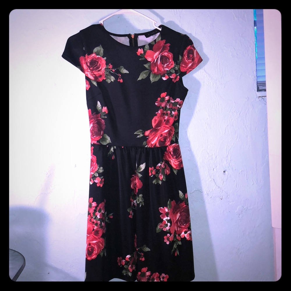Black floral dress